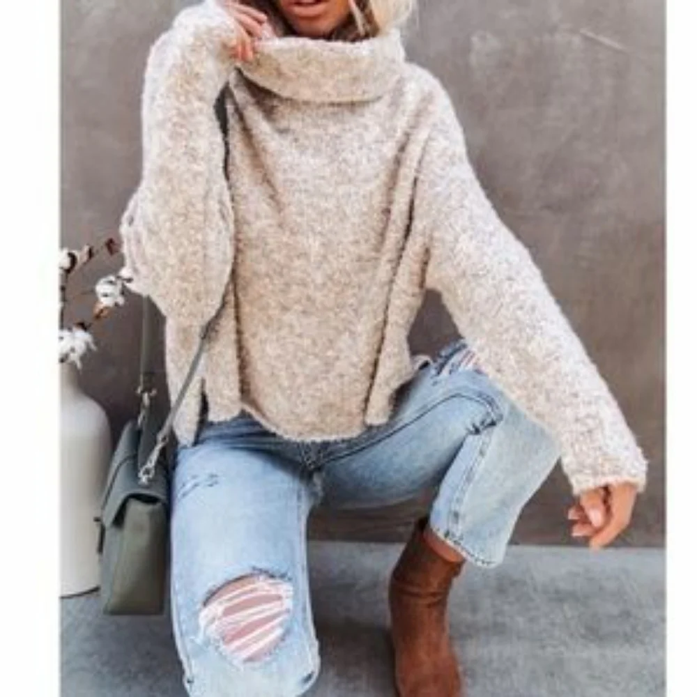 Sincerely Jules Cowl Neck Crop Sweater